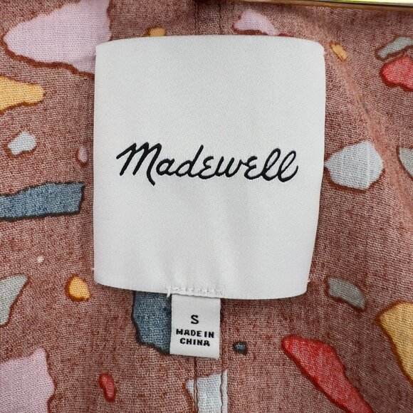 Madewell Short Robe Jacket Terazzo Bunt Umber Open Front Kimono Jacket Small - Picture 9 of 11